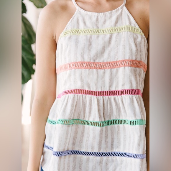 ๐ฅ BOGO ๐ฅ NWT Entro Cotton Sleeveless Striped Top Large - Picture 6 of 10